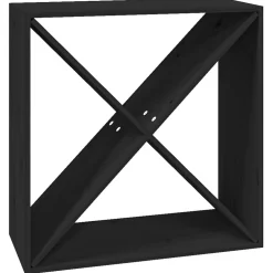vidaXL Wijnkast 62x25x62 cm massief grenenhout zwart