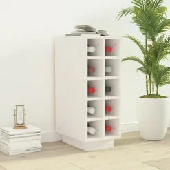 vidaXL Wijnkast 23x34x61 cm massief grenenhout wit
