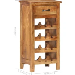 vidaXL Wijnkast 40x30x80 cm massief acaciahout