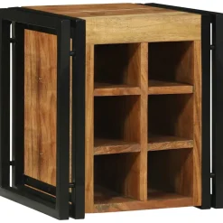 vidaXL Wijnrek Bruin en zwart 35 x 35 x 39 cm Massief Acaciahout