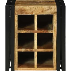 vidaXL Wijnrek Bruin en zwart 35 x 35 x 39 cm Massief Mango Hout