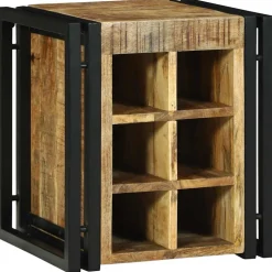 vidaXL Wijnrek Bruin en zwart 35 x 35 x 39 cm Massief Mango Hout