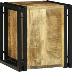vidaXL Wijnrek Bruin en zwart 35 x 35 x 39 cm Massief Mango Hout