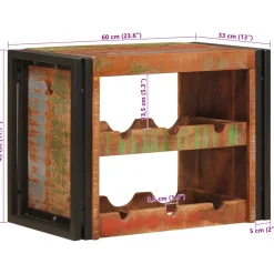 vidaXL Wijnrek Bruin 60 x 45 x 33 cm Massief gerecycled hout