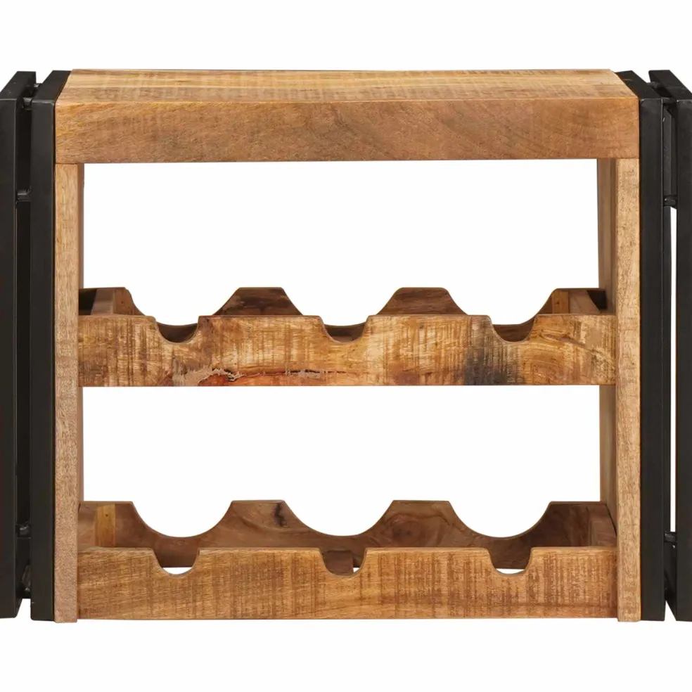 vidaXL Wijnrek Bruin 60 x 45 x 33 cm Massief Ruw Mango Hout