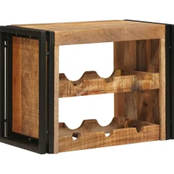 vidaXL Wijnrek Bruin 60 x 45 x 33 cm Massief Ruw Mango Hout