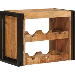 vidaXL Wijnrek Bruin 60 x 45 x 33 cm Massief Ruw Mango Hout