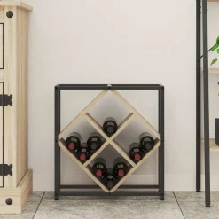 vidaXL Wijnrek 16 flessen Bewerkt hout Sonoma Eiken