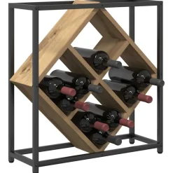 vidaXL Wijnrek 16 flessen Bewerkt hout Artisan Eiken