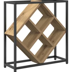 vidaXL Wijnrek 16 flessen Bewerkt hout Artisan Eiken