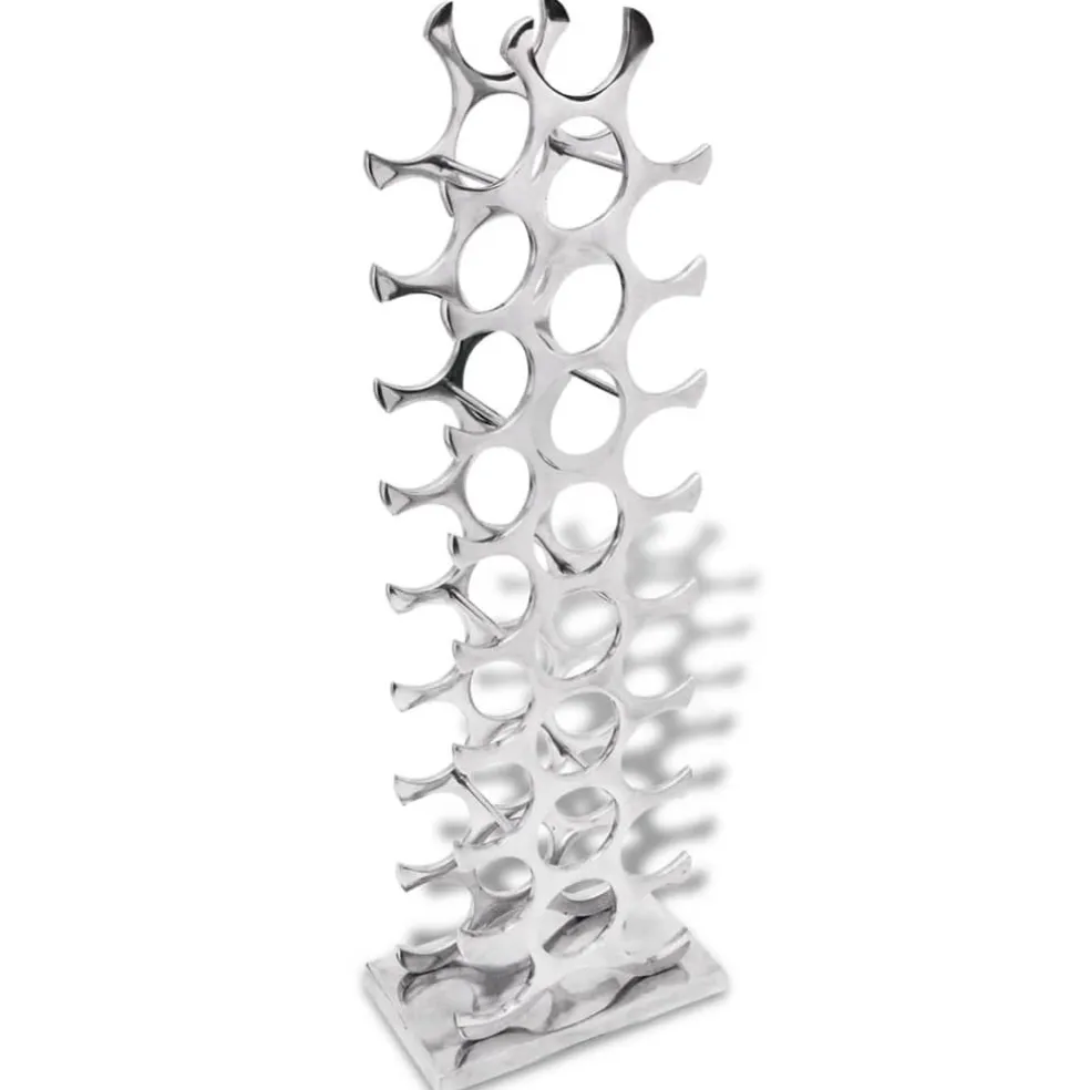vidaXL Wijnrek 27 flessen zilverkleurig aluminium