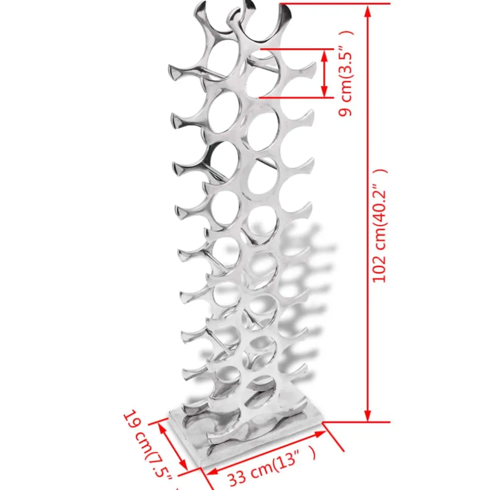 vidaXL Wijnrek 27 flessen zilverkleurig aluminium