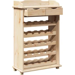 vidaXL Wijnrek Naturel 58 x 28 x 90 cm Massief grenenhout