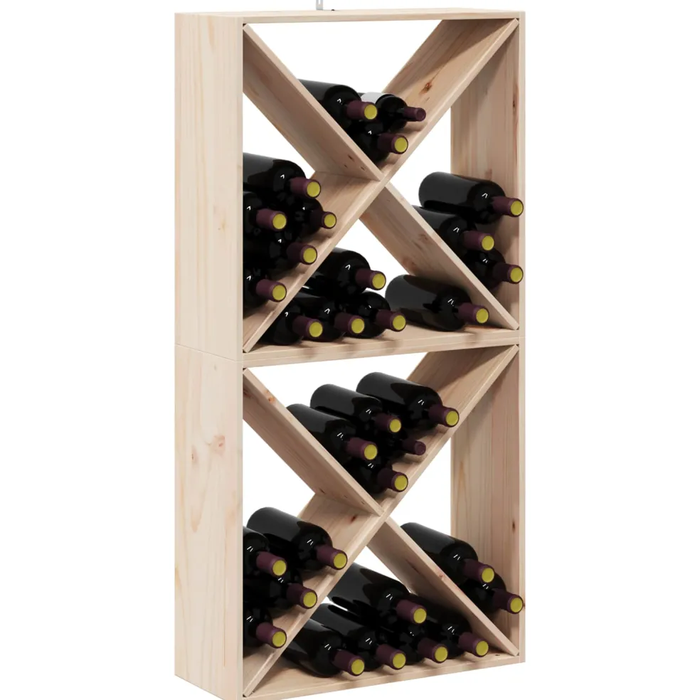 vidaXL Wijnrek 2 st Naturel 62 x 25 x 62 cm Massief grenenhout