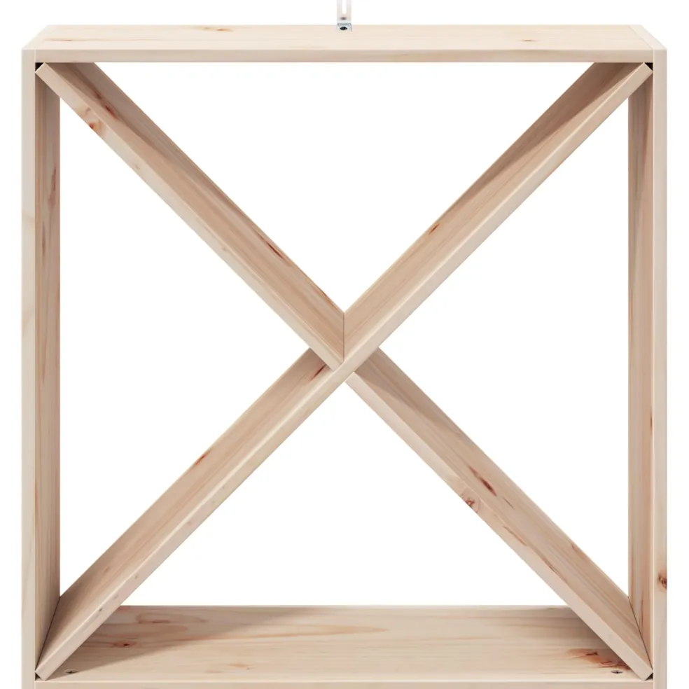 vidaXL Wijnrek 2 st Naturel 62 x 25 x 62 cm Massief grenenhout