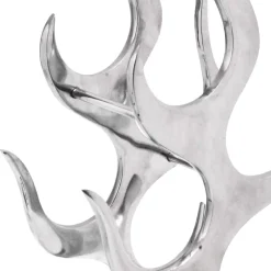 vidaXL Wijnrek vlammenvorm 9 flessen zilver aluminium