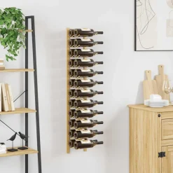vidaXL Wijnrek voor 24 flessen wandmontage ijzer goudkleurig