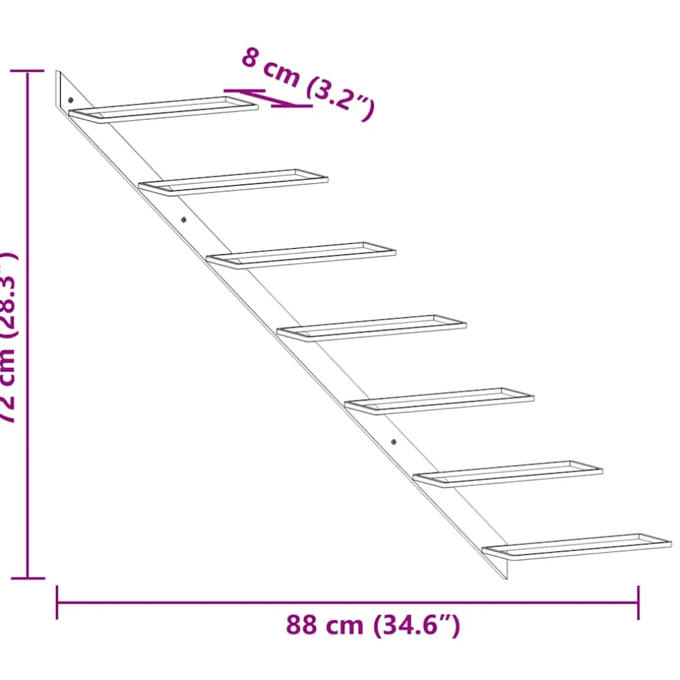 vidaXL Wijnrek voor 7 flessen wandmontage metaal goudkleurig