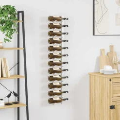 vidaXL Wijnrek voor 12 flessen wandmontage ijzer wit