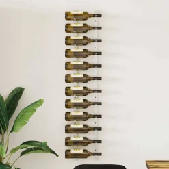 vidaXL Wijnrek voor 12 flessen wandmontage ijzer wit