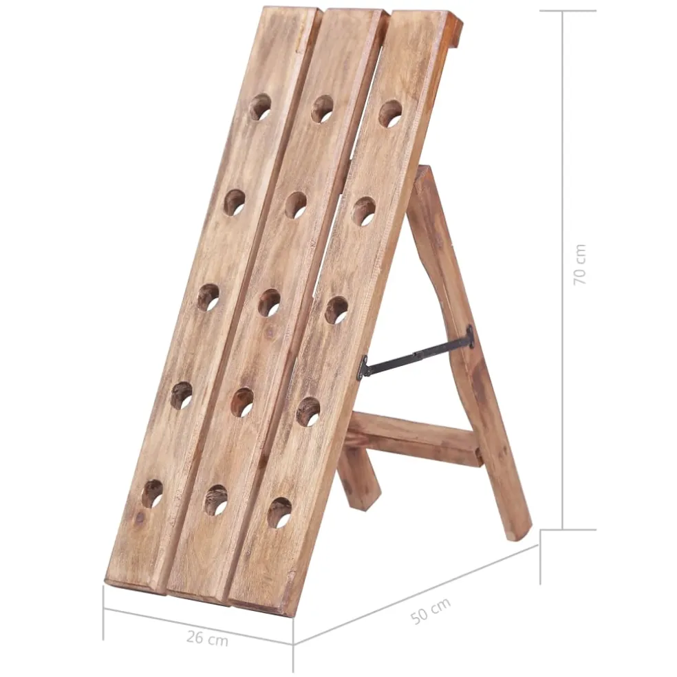 vidaXL Wijnrek voor 15 flessen 26x50x70 cm massief mahoniehout