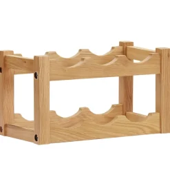 vidaXL Wijnrek voor 6 flessen 37x21x21 cm massief eikenhout
