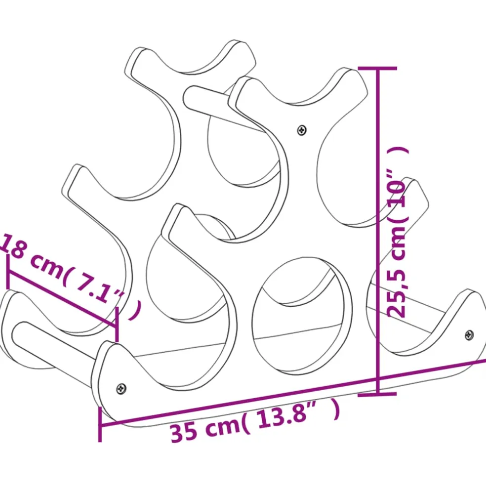vidaXL Wijnrek voor 6 flessen 35x18x25,5 cm bamboe