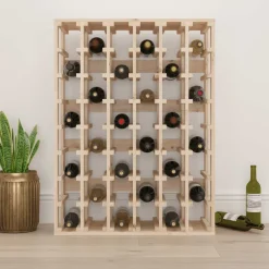 vidaXL Wijnrek 70x33x94 cm massief grenenhout bruin