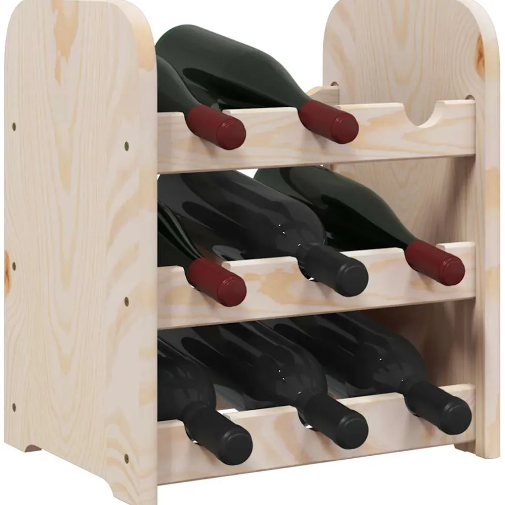 vidaXL Wijnrek 33x25x37 cm massief grenenhout