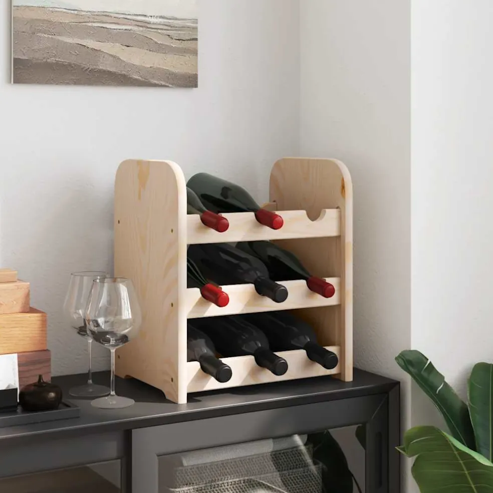 vidaXL Wijnrek 33x25x37 cm massief grenenhout