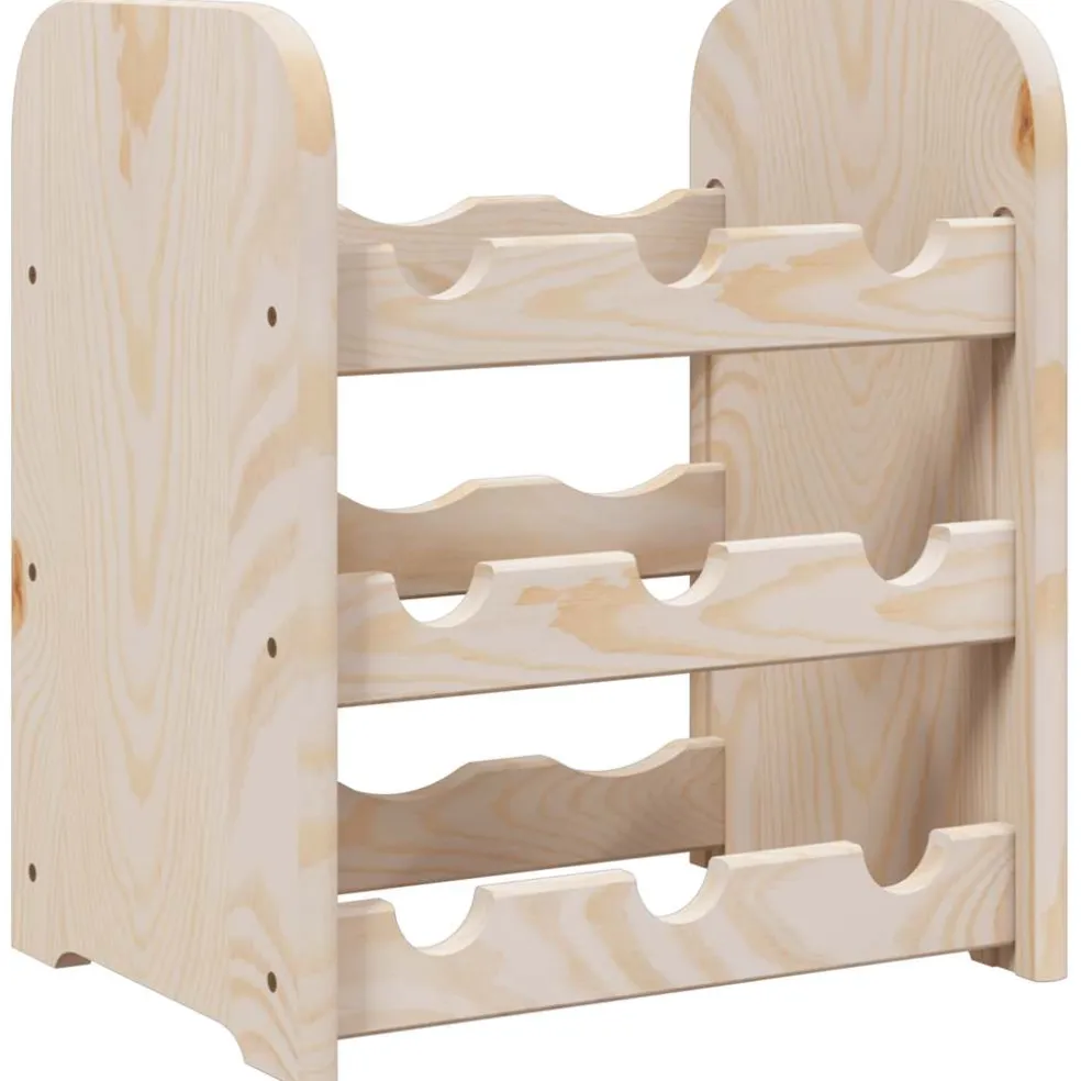 vidaXL Wijnrek 33x25x37 cm massief grenenhout