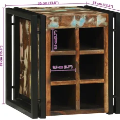 vidaXL Wijnrek 35 x 35 x 39 cm Massief Gerecycled Hout