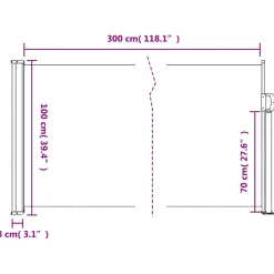vidaXL Windscherm uittrekbaar 100x300 cm zwart