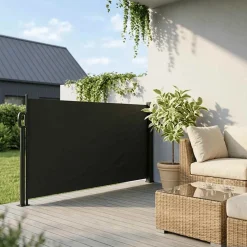 vidaXL Windscherm uittrekbaar 100x300 cm zwart
