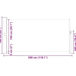 vidaXL Wind-/zonnescherm uittrekbaar 160x300 cm zwart