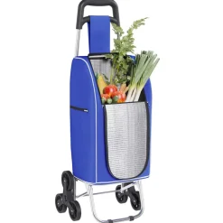 vidaXL Winkel trolley Blauw 36,5 x 46,5 x 100,5 cm Oxford stof