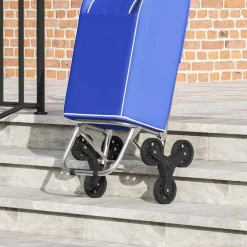 vidaXL Winkel trolley Blauw 39,5 x 33 x 93 cm Oxford stof