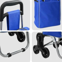 vidaXL Winkel trolley Blauw 39,5 x 33 x 93 cm Oxford stof