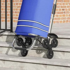 vidaXL Winkel trolley 1 Blauw 47 x 39 x 100,5 cm Oxford stof