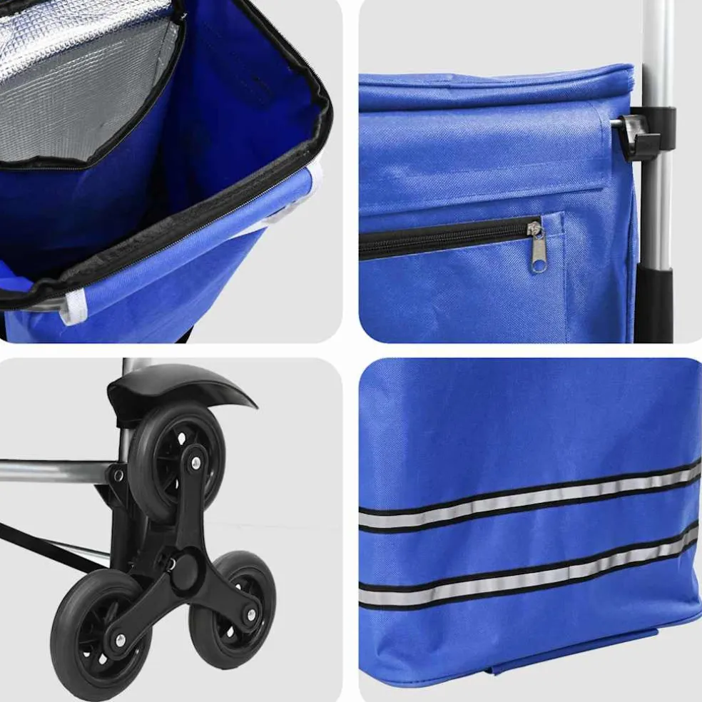 vidaXL Winkel trolley 1 Blauw 47 x 39 x 100,5 cm Oxford stof