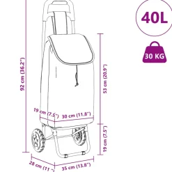 vidaXL Winkel trolley Grijs 35 x 28 x 92 cm Oxford stof