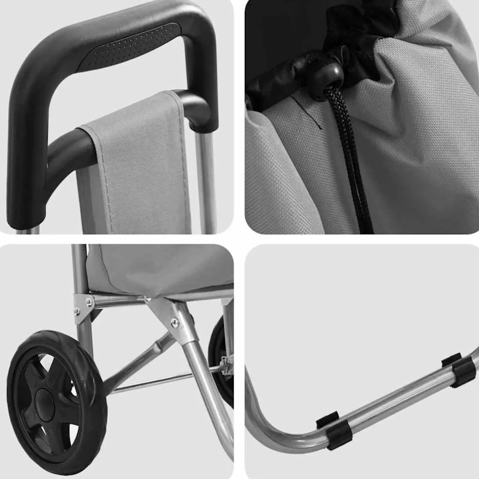 vidaXL Winkel trolley Grijs 35 x 28 x 92 cm Oxford stof