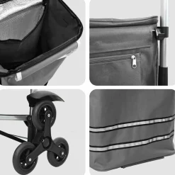 vidaXL Winkel trolley 1 Grijs 47 x 39 x 100,5 cm Oxford stof