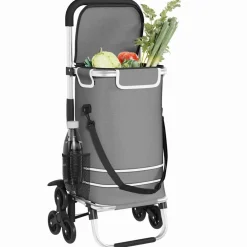 vidaXL Winkel trolley 1 Grijs 47 x 39 x 100,5 cm Oxford stof