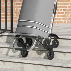 vidaXL Winkel trolley 1 Grijs 47 x 39 x 100,5 cm Oxford stof