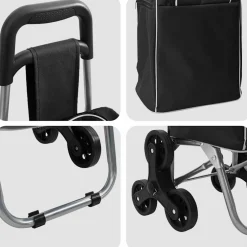 vidaXL Winkel trolley Zwart 39,5 x 33 x 93 cm Oxford stof