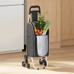 vidaXL Winkel trolley Zwart 39,5 x 33 x 93 cm Oxford stof