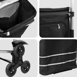 vidaXL Winkel trolley 1 Zwart 47 x 39 x 100,5 cm Oxford stof