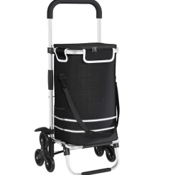 vidaXL Winkel trolley 1 Zwart 47 x 39 x 100,5 cm Oxford stof