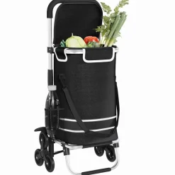 vidaXL Winkel trolley 1 Zwart 47 x 39 x 100,5 cm Oxford stof